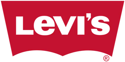 The Levi's logo features the brand name "Levi's" in white capital letters on a red, uniquely shaped background resembling a batwing, symbolizing the brand’s commitment to transparency—much like effective compensation management.